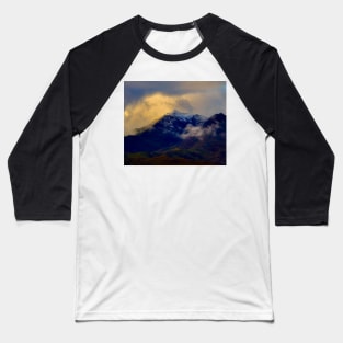 SNOWDON LAST LIGHT FIRST SNOW Baseball T-Shirt